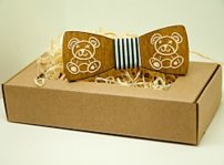 Drevený Motýlik - Detský - Medvedík