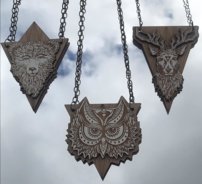 Drevený náhrdelník - sova