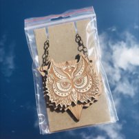 Drevený náhrdelník - sova