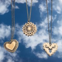 Drevený náhrdelník - srdce