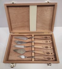 Viva Decor - sada maliarskych špachtlí v drevenom boxe  /5ks