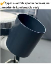 Bypass - odťah splodín na boku, na zamedzenie kondenzácie vody