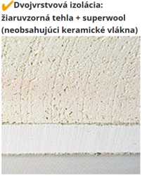 Dvojvrstvová izolácia žiaruvzdorná tehla superwool