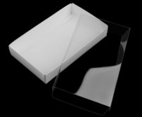 Papierová krabica s priehľadným vekom