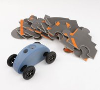 Autíčko Finger Car modré s puzzle skladačkou
